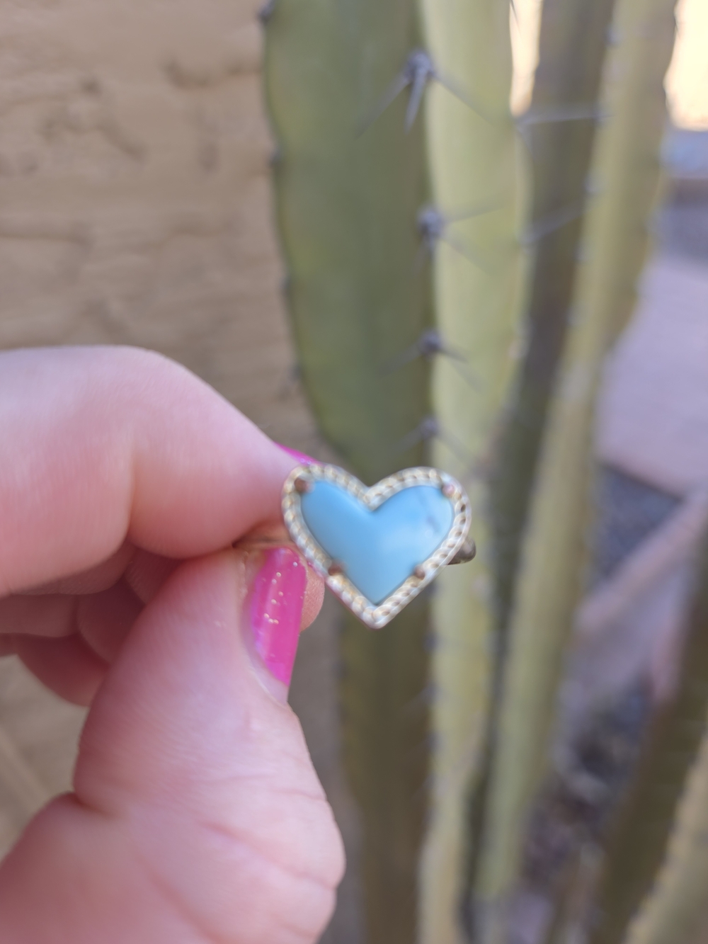 Kendra Scott Gold Heart Ring with Turquoise Enamel